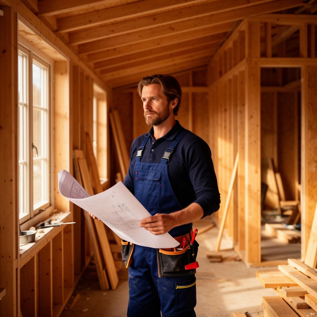 Craftsman from Piechocinski Fjordbygg on a building site in Oslo