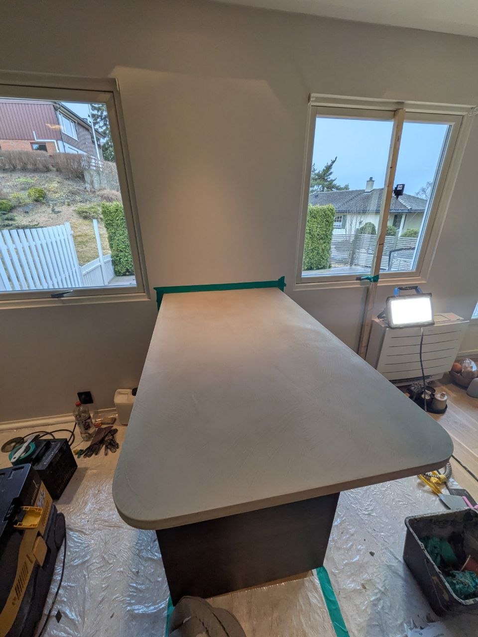 Microcement kitchen worktop